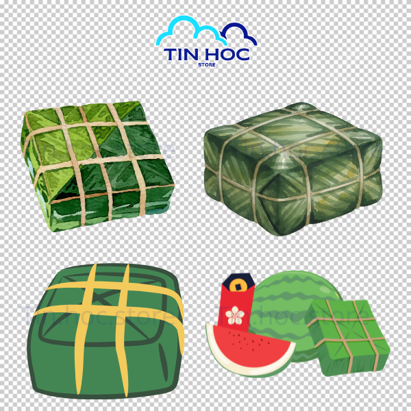 Mẫu bánh chưng dâu hấu vector sáng tạo, giúp thiết kế của bạn khác biệt