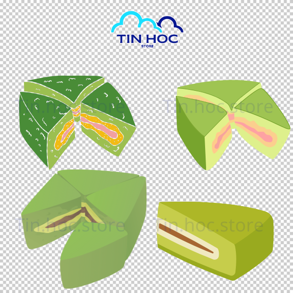 Mẫu bánh chưng xanh vector chuẩn màu CMYK, sẵn sàng cho in ấn chất lượng cao