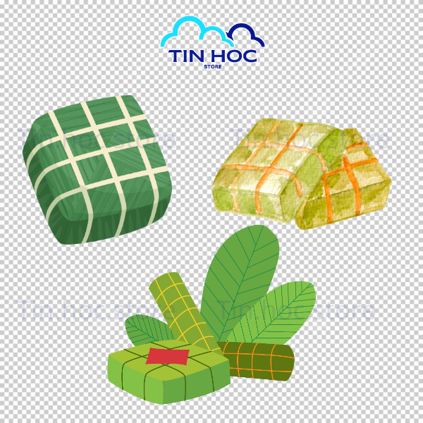 Mẫu bánh chưng tết vector hoàn hảo cho banner, dễ dàng phóng lớn không vỡ nét