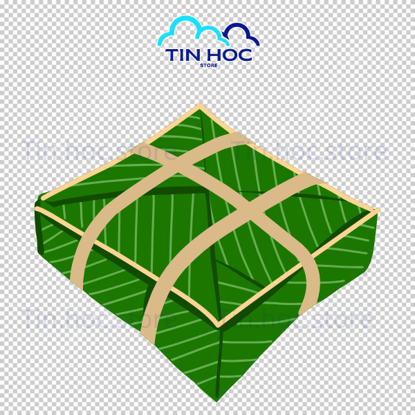 Mẫu bánh chưng xanh vector chuẩn màu CMYK, sẵn sàng cho in ấn chất lượng cao