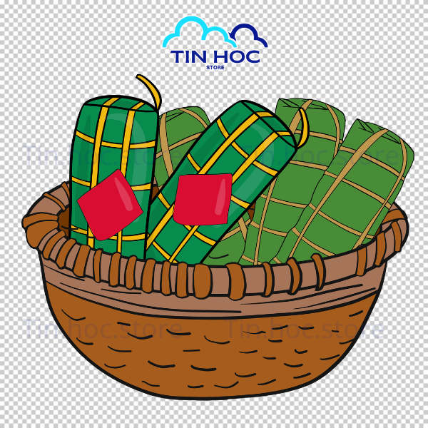 Mẫu Bánh tét vector truyền thống, sắc nét, hoàn hảo cho mọi ấn phẩm in ấn lớn