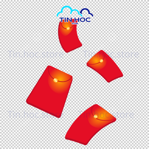 Mẫu bao lì xì vector với hiệu ứng bay dễ dàng bóc tách chi tiết