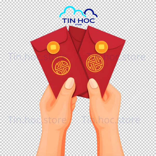 Mẫu tay cầm bao lì xì vector được sử dụng rộng rãi trong các chiến dịch quảng cáo dịp Tết