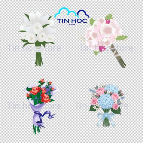 Tải Ngay 40+ Mẫu Bó Hoa Vector PNG, JPG Đẹp & Chất Lượng