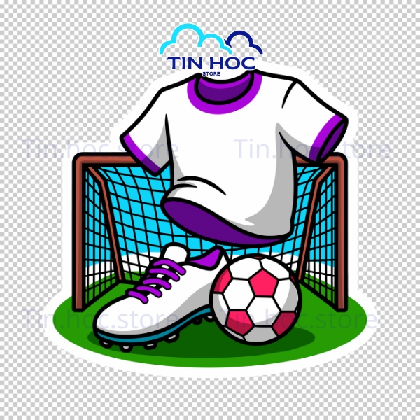Mẫu bóng đá vector cầu thủ sút bóng mạnh mẽ