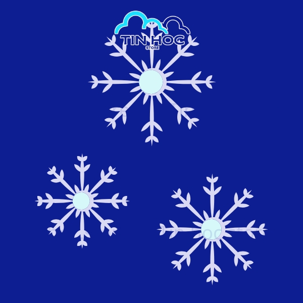 Bộ bông tuyết vector đa dạng kiểu dáng
