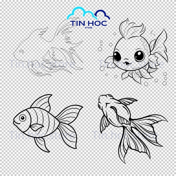 Mẫu cá chép vàng vector trang trí bao lì xì