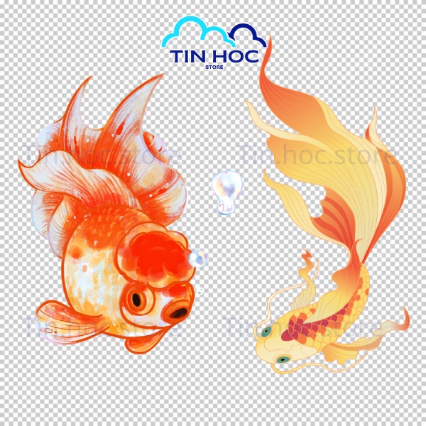 Mẫu cá chép vàng vector thiết kế tối giản