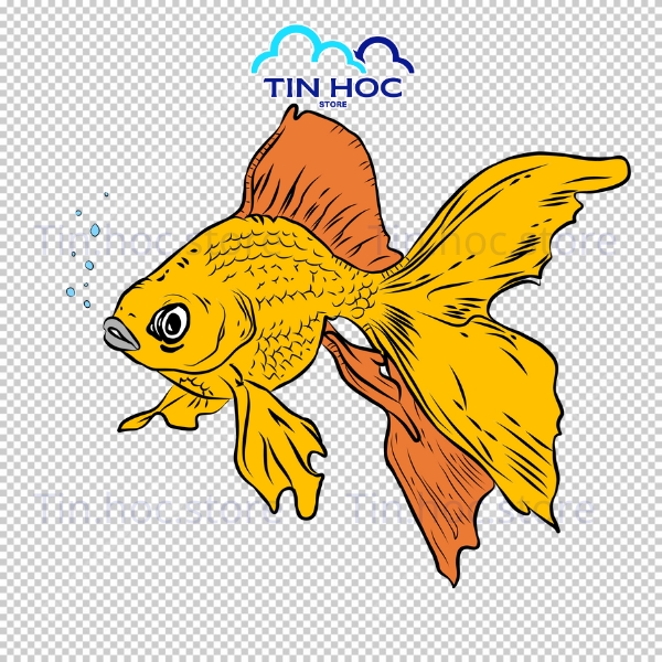 Mẫu cá chép vàng vector nghệ thuật truyền thống