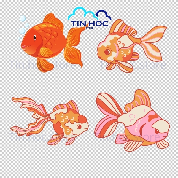 Mẫu cá chép vàng vector thiết kế sáng tạo