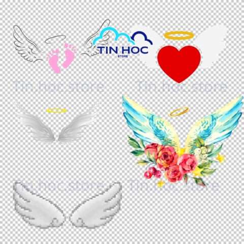 Mẫu cánh thiên thần vector đen huyền bí