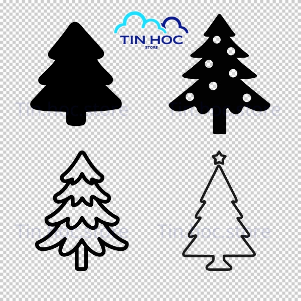 Mẫu Vector Cây Thông Góc Nhọn Cách Điệu