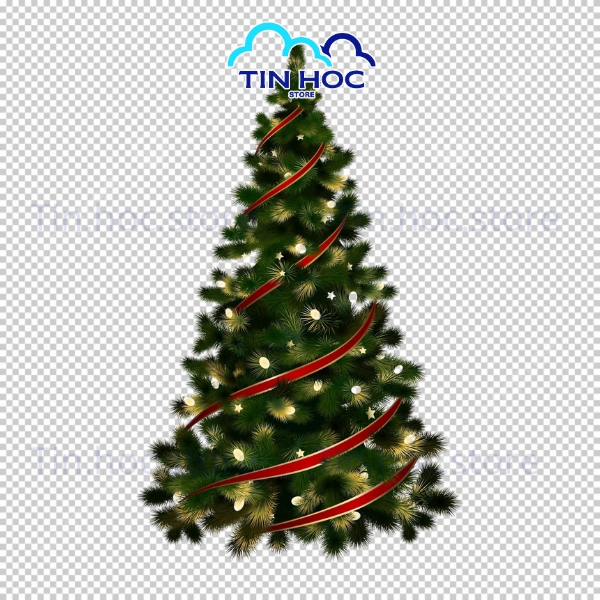 Cây Thông Noel Vector Với Quả Châu Lấp Lánh