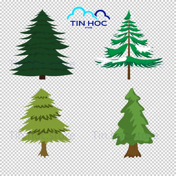 Mẫu Cây Thông Vector Dành Cho Background Noel