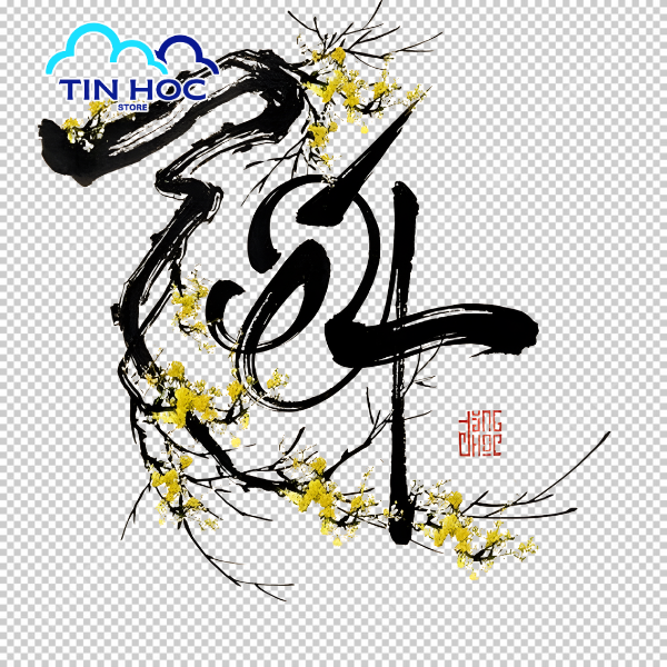 Mẫu chữ Tết thư pháp vector phong cách cọ nét đậm, thể hiện sự mạnh mẽ và dứt khoát