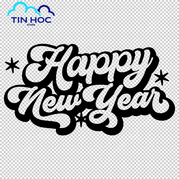 Logo Chúc Mừng Năm Mới Vector Kiểu Hiện Đại