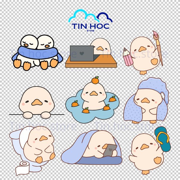 Mẫu con vịt vector tạo điểm nhấn thú vị cho các dự án truyện tranh thiếu nhi