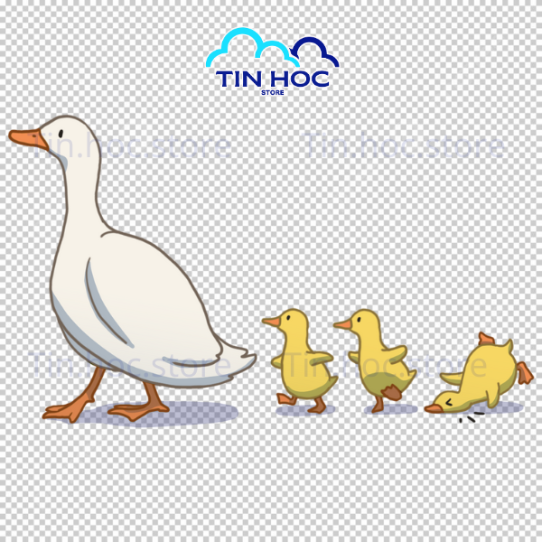 Mẫu thiết kế vịt mẹ và vịt con tượng trưng cho tình cảm gia đình ấm áp