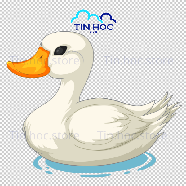Mẫu vịt trắng vector bơi dưới nước phù hợp cho thiết kế mùa hè