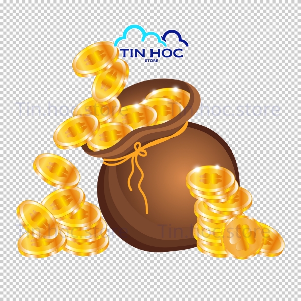 Mẫu đồng tiền vàng vector biểu tượng thịnh vượng