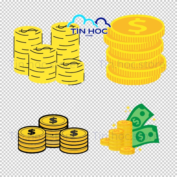 Mẫu đồng tiền vàng vector tiền vàng ngày xuân