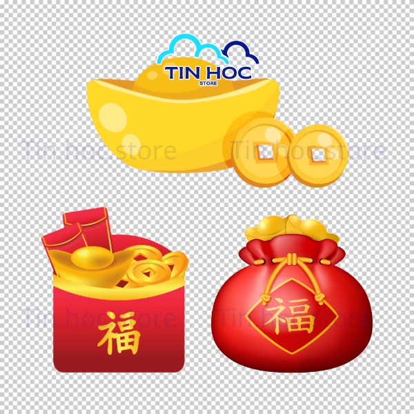 Mẫu đồng tiền vàng vector trang trí background Tết