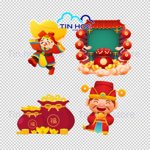 Mẫu đồng tiền vàng vector thiết kế lễ Tết cổ truyền