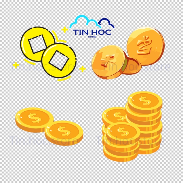 Mẫu đồng tiền vàng vector trang trí bao lì xì