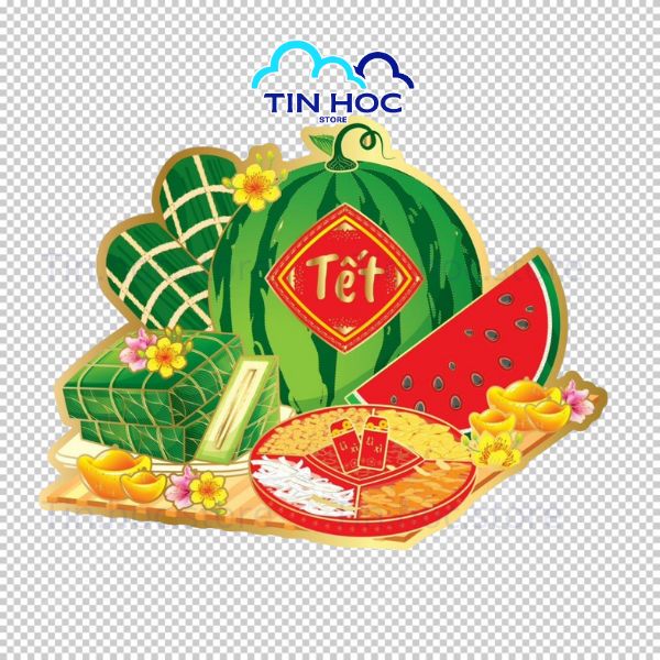 Dưa Hấu Chữ Thọ Vector Mừng Xuân