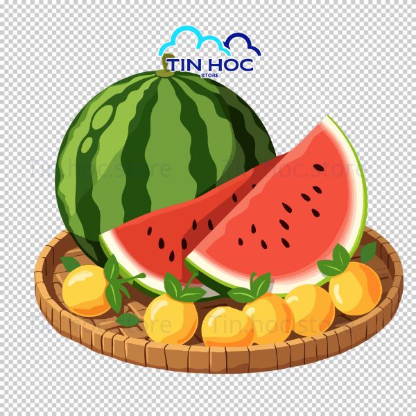 Mẫu Cặp Dưa Hấu Tết Truyền Thống Vector