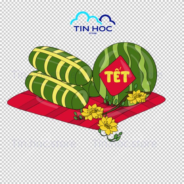 Mẫu dưa hấu Tết vector nghệ thuật sáng tạo