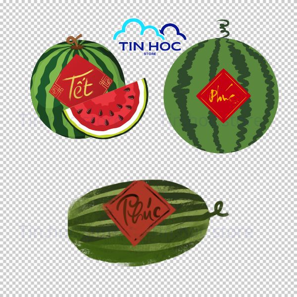 Mẫu dưa hấu Tết vector poster thiết kế