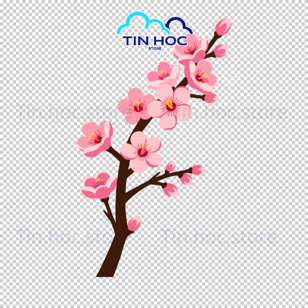 Mẫu Hoa Đào Vector Cho In Ấn