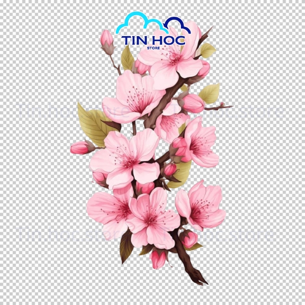 Mẫu Hoa Đào Vector Boho