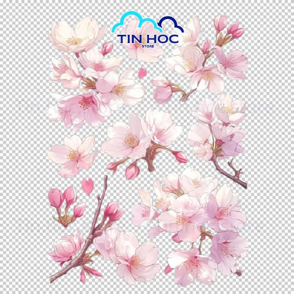 Mẫu Hoa Đào Vector Tinh Xảo