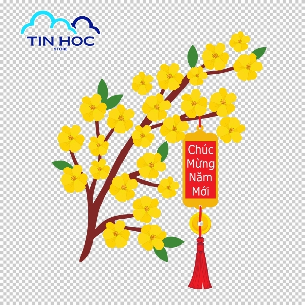 Hoa mai vector vàng – Mẫu thiết kế không thể thiếu mùa xuân