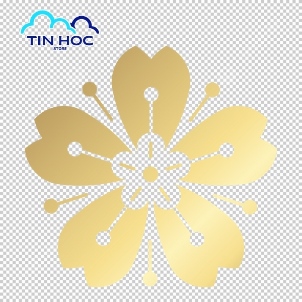 Mẫu hoa mai vector phối màu vàng – đỏ nổi bật