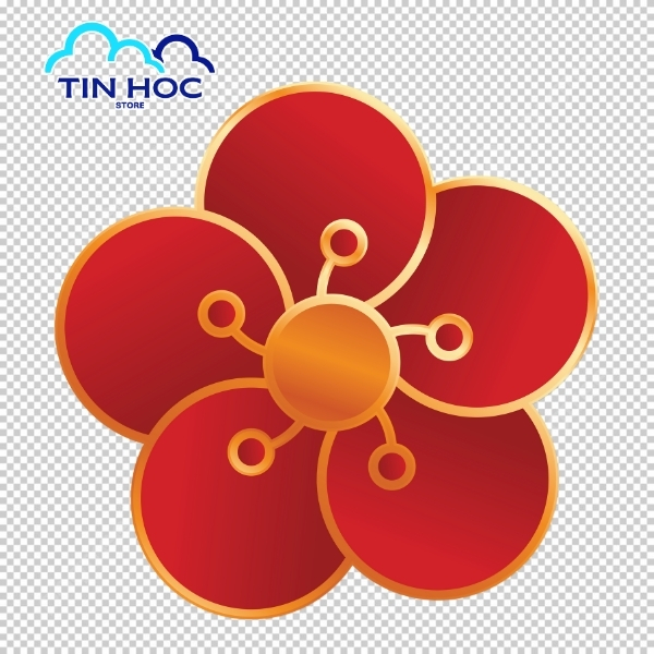 Mẫu hoa mai vector dùng cho background Tết lung linh