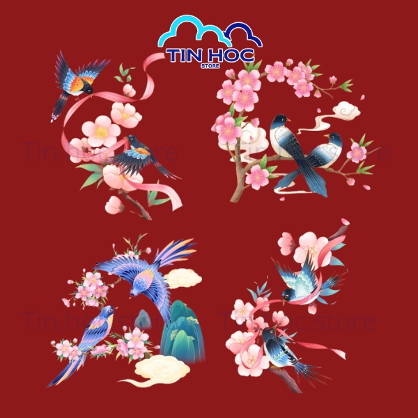 Mẫu họa tiết vector Tết biểu tượng văn hóa Việt