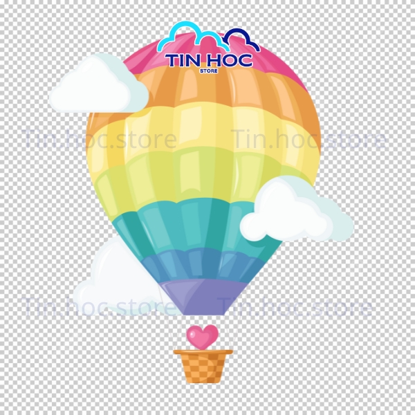 Khinh Khí Cầu Vector Phong Cách Tối Giản