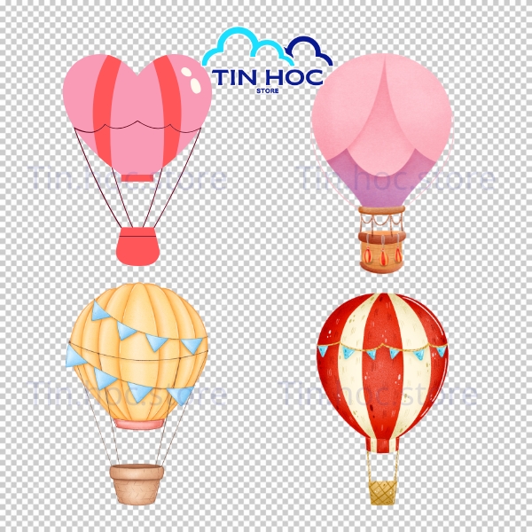Khinh Khí Cầu Vector Dùng Làm Background