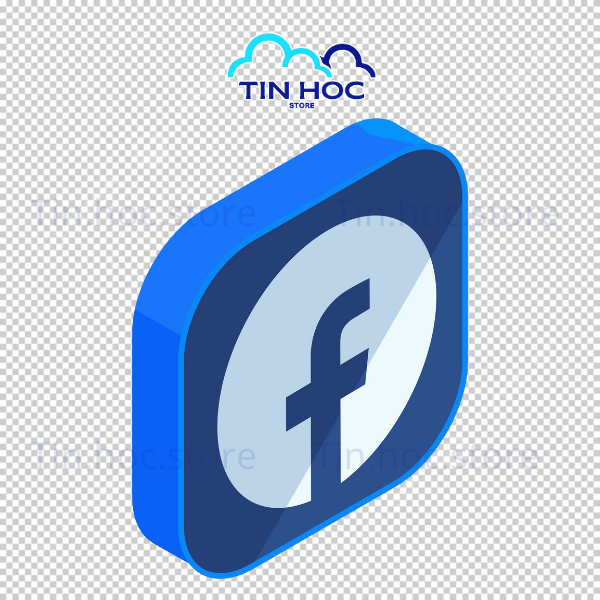 Mẫu logo Facebook tròn vector màu xanh gradient tạo hiệu ứng chiều sâu hiện đại