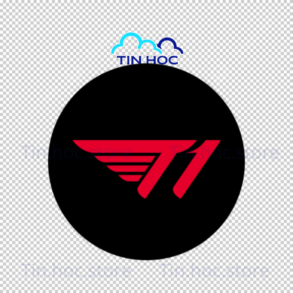 Mẫu logo T1 nền trong suốt chất lượng cao cực kỳ tiện lợi để Designer chèn nhanh vào thumbnail Youtube