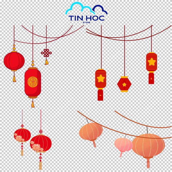 Mẫu vector lồng đèn truyền thống – biểu tượng may mắn và sum vầy