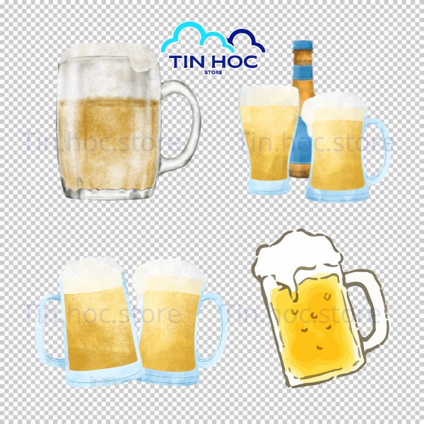 Mẫu ly bia vector phong cách hiện đại