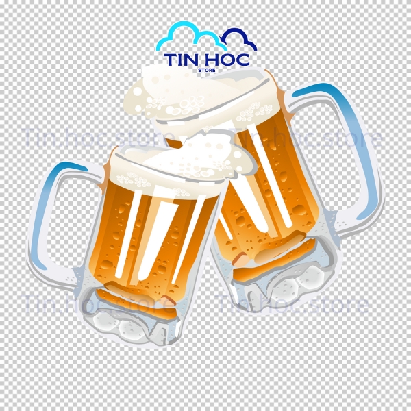 Mẫu ly bia vector phong cách flat design