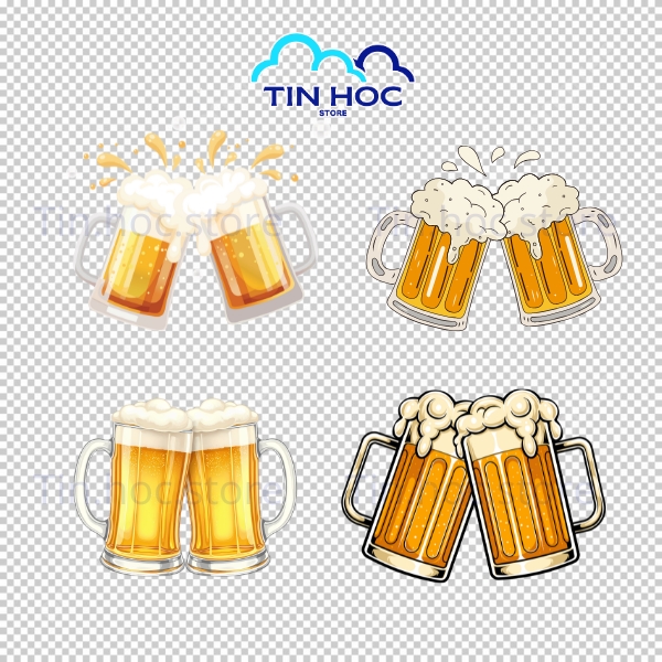 Mẫu ly bia vector ly bia vàng óng