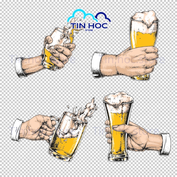 Mẫu ly bia vector chất lượng cao cho stock