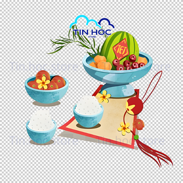 Mẫu Mâm Ngũ Quả Vector dùng để in ấn bao lì xì với khả năng phóng to không vỡ nét