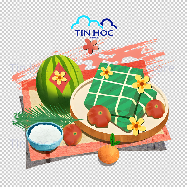 Mẫu Vector Trái Cây Ngày Tết đơn lẻ được sử dụng để tạo mẫu thiết kế bao bì cho giỏ quà Tết